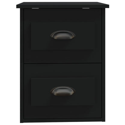 Mesas de cabeceira de parede 2 pcs 41,5x36x53 cm preto