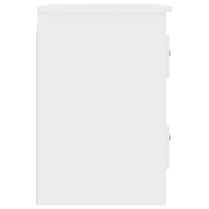 Mesa de cabeceira de parede 41,5x36x53 cm branco brilhante