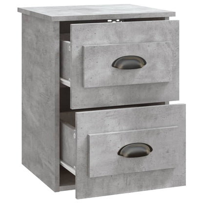 Mesas de cabeceira parede 2 pcs 41,5x36x53 cm cinzento cimento