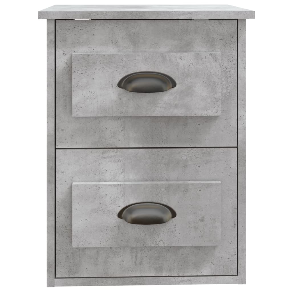 Mesas de cabeceira parede 2 pcs 41,5x36x53 cm cinzento cimento