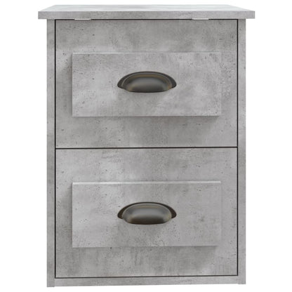 Mesas de cabeceira parede 2 pcs 41,5x36x53 cm cinzento cimento
