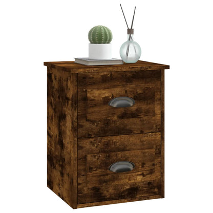 Mesa de cabeceira de parede 41,5x36x53 cm carvalho fumado