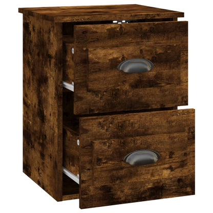 Mesa de cabeceira de parede 41,5x36x53 cm carvalho fumado