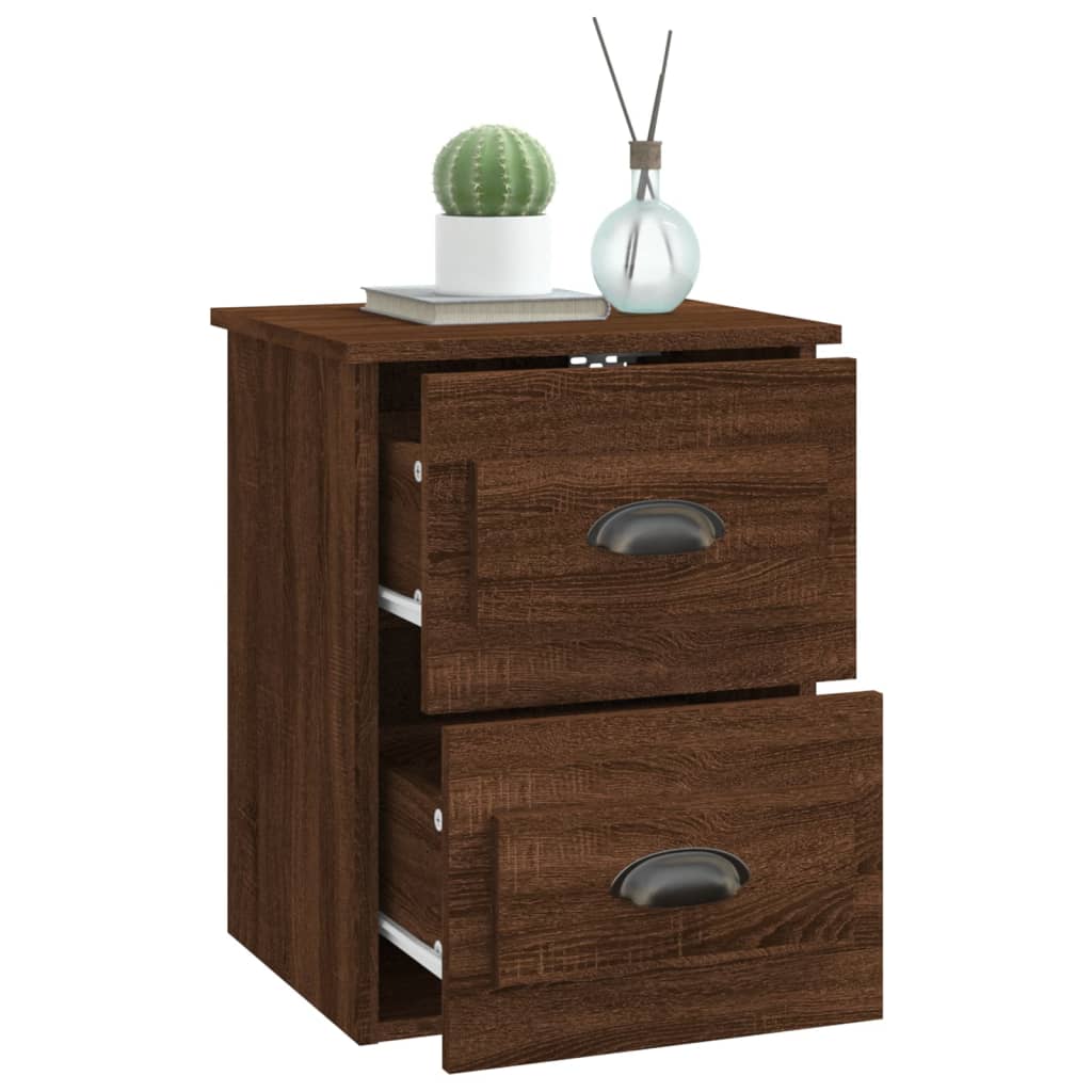 Mesa de cabeceira de parede 41,5x36x53 cm carvalho castanho