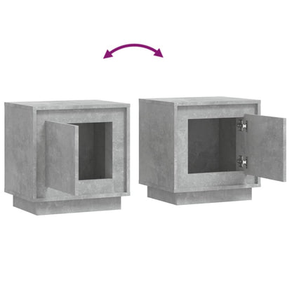 Mesas cabeceira 2pcs 44x35x45cm derivados madeira cinza cimento