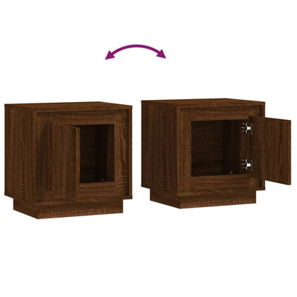 Mesas cabeceira 2 pcs 44x35x45 deriv. madeira carvalho castanho