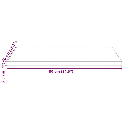 Tampo de mesa retangular 80x40x2,5 cm pinho maciço branco