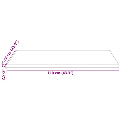 Tampo de mesa retangular 110x60x2,5 cm pinho maciço branco