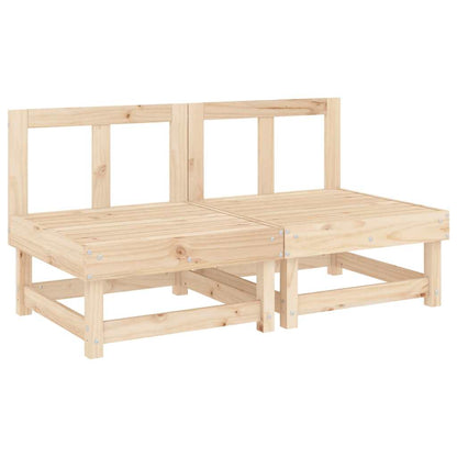 Sofás de centro com almofadões 2 pcs pinho maciço