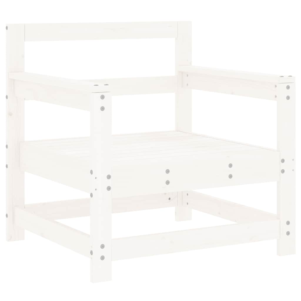 Cadeiras de jardim c/ almofadões 2 pcs pinho maciço branco