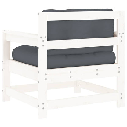 Cadeiras de jardim c/ almofadões 2 pcs pinho maciço branco