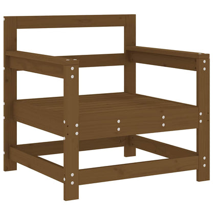 Cadeiras de jardim c/ almofadões 2pcs pinho maciço castanho-mel