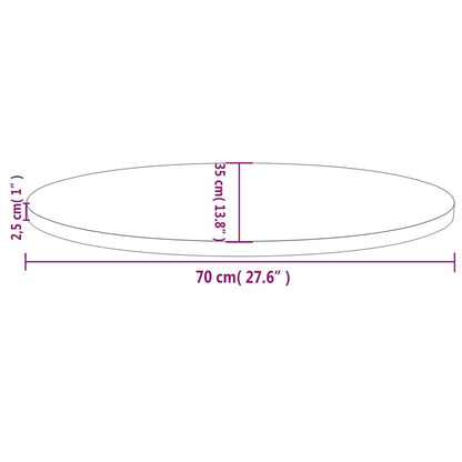 Tampo de mesa 70x35x2,5 cm madeira maciça pinho oval