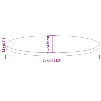 Tampo de mesa oval 80x40x2,5 cm pinho maciço branco
