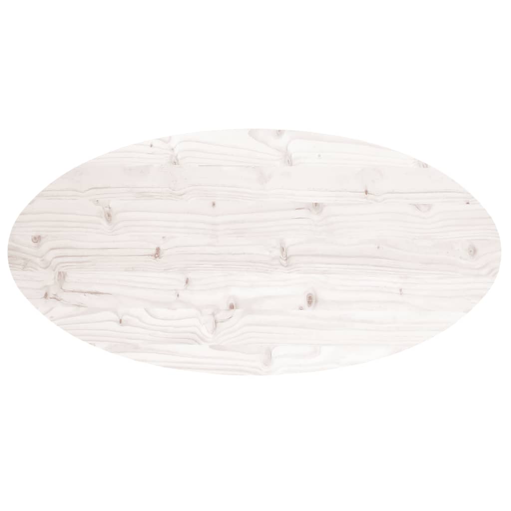 Tampo de mesa oval 90x45x2,5 cm madeira de pinho maciça branco