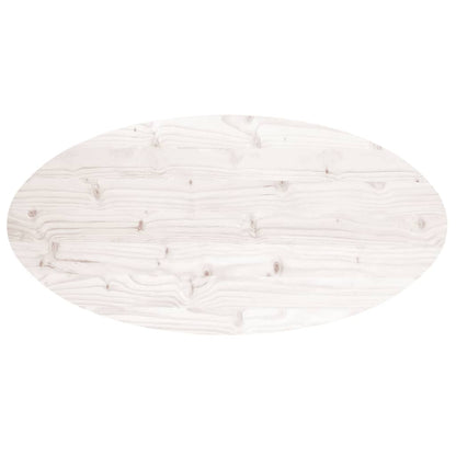 Tampo de mesa oval 90x45x2,5 cm madeira de pinho maciça branco