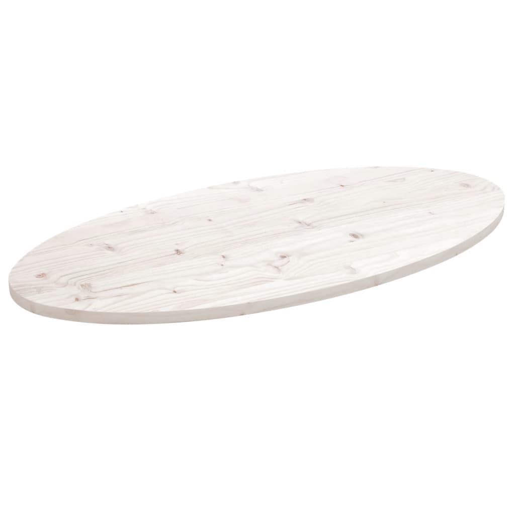 Tampo de mesa oval 110x55x2,5 cm pinho maciço branco