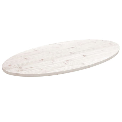 Tampo de mesa oval 110x55x2,5 cm pinho maciço branco