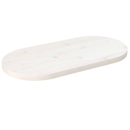 Tampo de mesa oval 60x30x2,5 cm madeira de pinho maciça branco