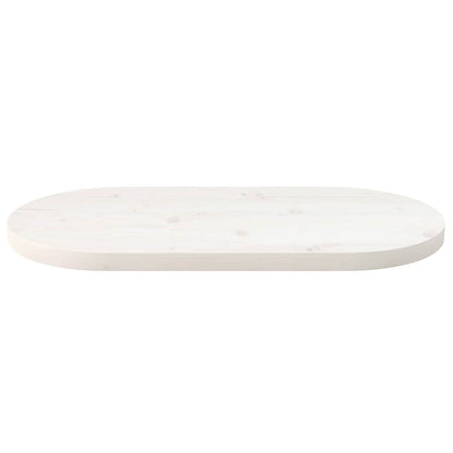 Tampo de mesa oval 60x30x2,5 cm madeira de pinho maciça branco