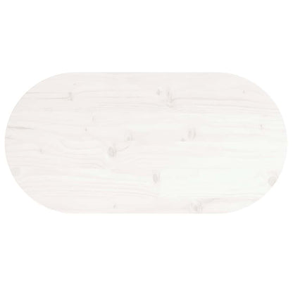 Tampo de mesa oval 60x30x2,5 cm madeira de pinho maciça branco
