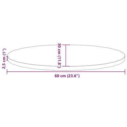 Tampo de mesa oval 60x30x2,5 cm madeira de pinho maciça branco