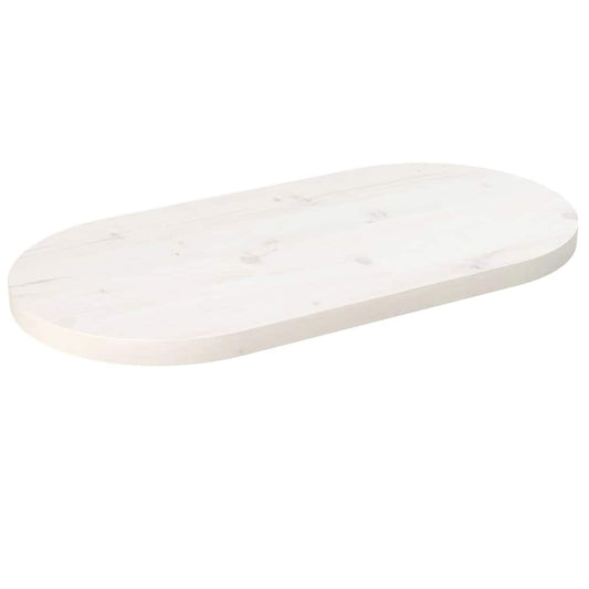 Tampo de mesa oval 70x35x2,5 cm pinho maciço branco