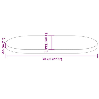 Tampo de mesa oval 70x35x2,5 cm pinho maciço branco