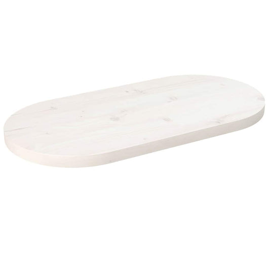 Tampo de mesa oval 80x40x2,5 cm pinho maciço branco