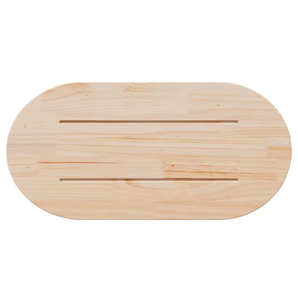 Tampo de mesa oval 80x40x2,5 cm pinho maciço branco