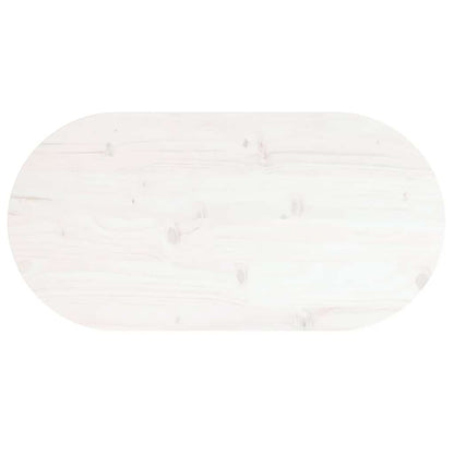 Tampo de mesa oval 80x40x2,5 cm pinho maciço branco