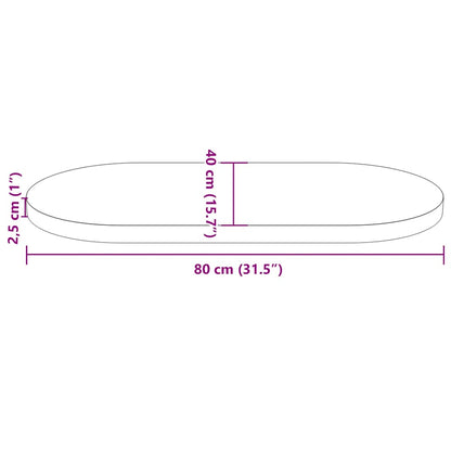 Tampo de mesa oval 80x40x2,5 cm pinho maciço branco