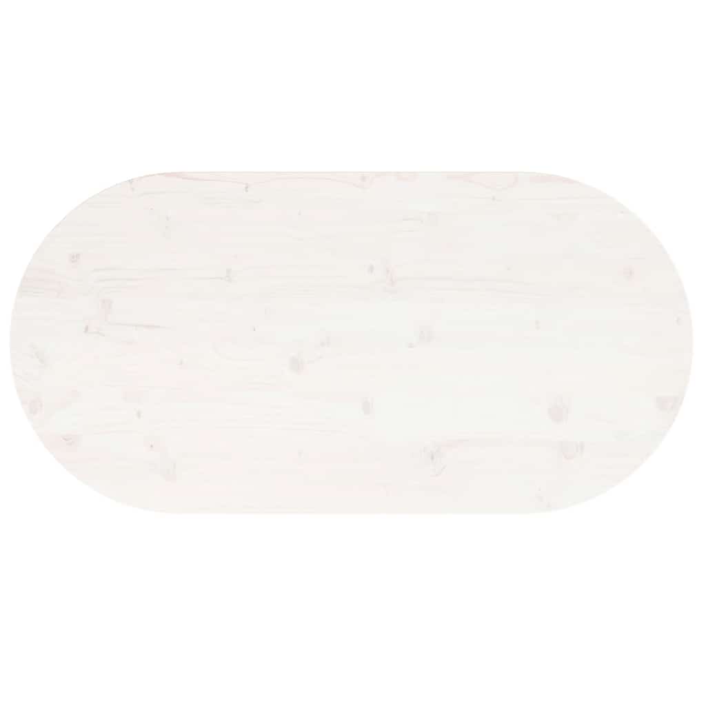 Tampo de mesa oval 100x50x2,5 cm madeira de pinho maciça branco