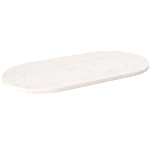 Tampo de mesa oval 110x55x2,5 cm pinho maciço branco