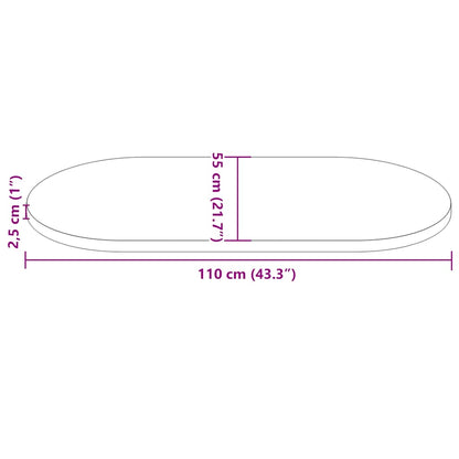 Tampo de mesa oval 110x55x2,5 cm pinho maciço branco