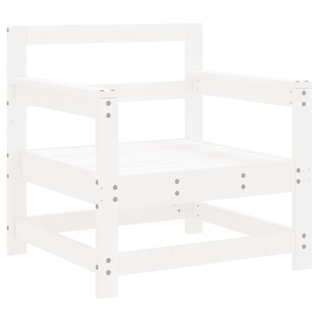 Cadeiras de jardim 2 pcs madeira de pinho maciça branco
