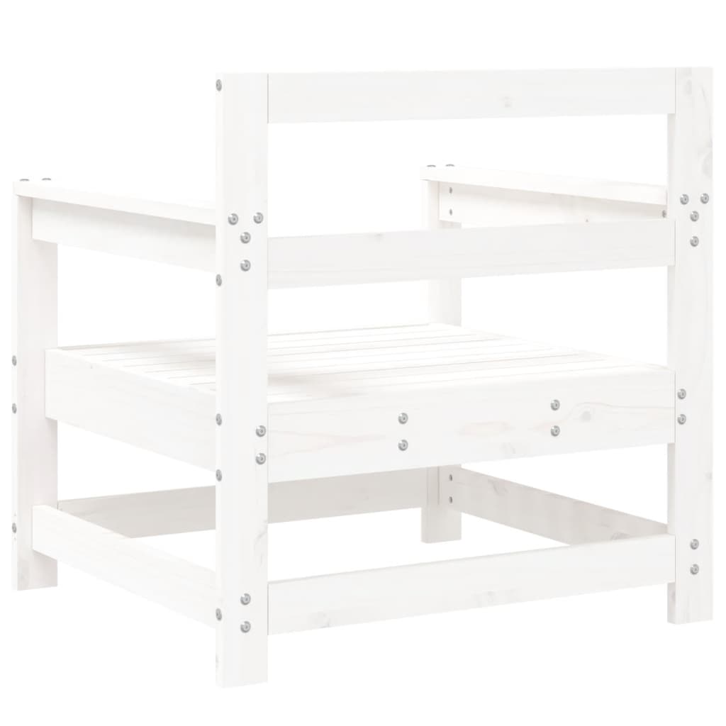 Cadeiras de jardim 2 pcs madeira de pinho maciça branco