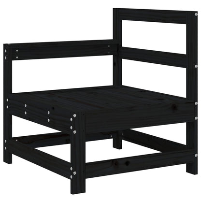 Sofás de canto para jardim 2 pcs madeira de pinho maciça preto