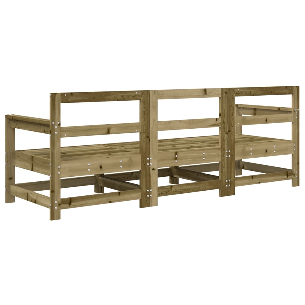 3 pcs conjunto lounge de jardim madeira de pinho impregnada