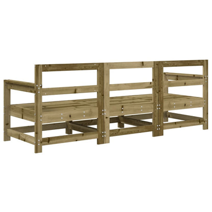 3 pcs conjunto lounge de jardim madeira de pinho impregnada