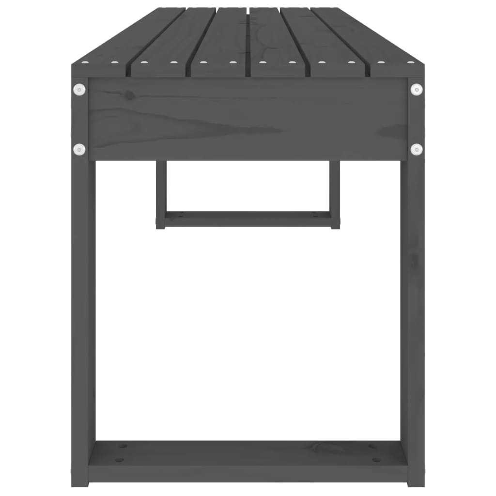 Banco de jardim 110x38x45 cm madeira de pinho maciça cinzento