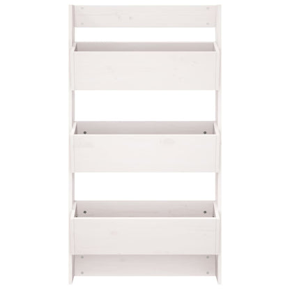 Floreira parede c/ 3 caixas 60x18,5x110 cm pinho maciço branco