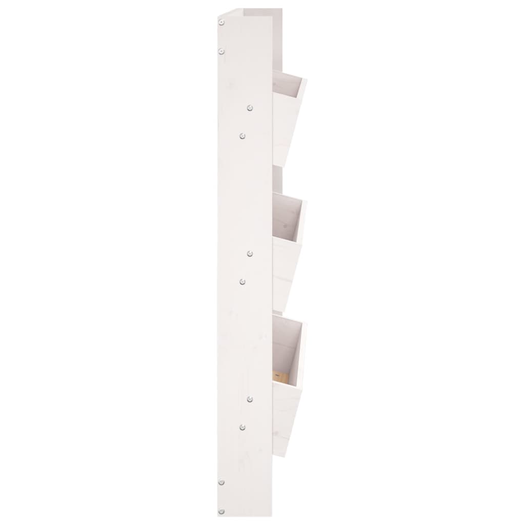 Floreira parede c/ 3 caixas 60x18,5x110 cm pinho maciço branco