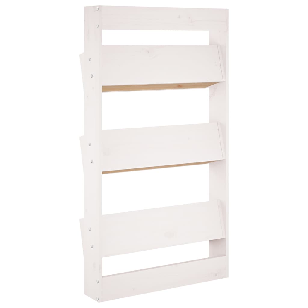 Floreira parede c/ 3 caixas 60x18,5x110 cm pinho maciço branco