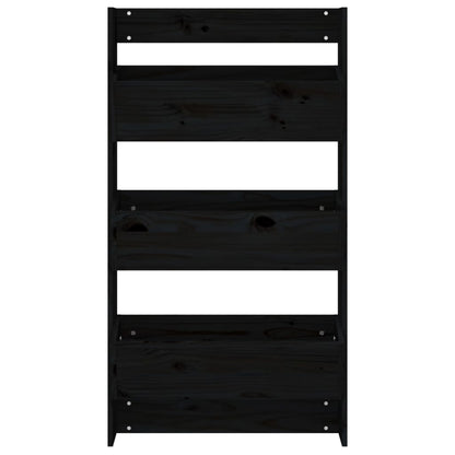 Floreira parede c/ 3 caixas 60x18,5x110cm pinho maciço preto