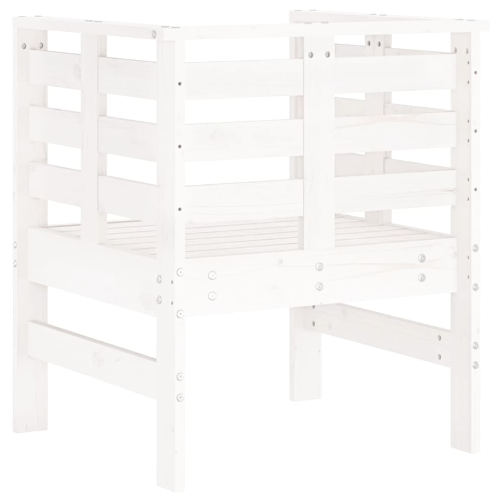 Cadeiras de jardim 2 pcs 61,5x53x71 cm pinho maciço branco