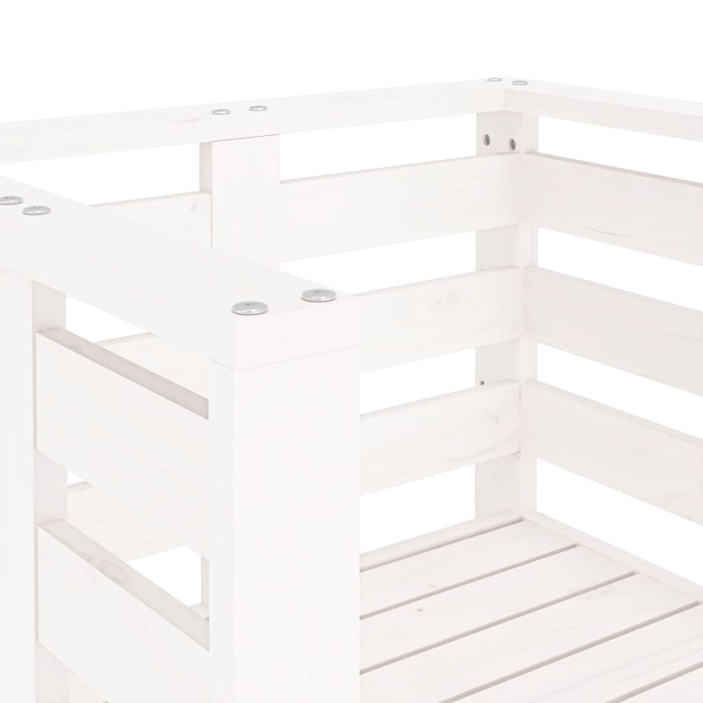 Cadeiras de jardim 2 pcs 61,5x53x71 cm pinho maciço branco