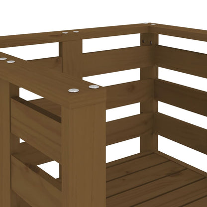 Cadeiras de jardim 2 pcs 61,5x53x71cm pinho maciço castanho-mel