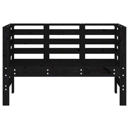 Banco de jardim 111,5x53x71 cm madeira de pinho maciça preto