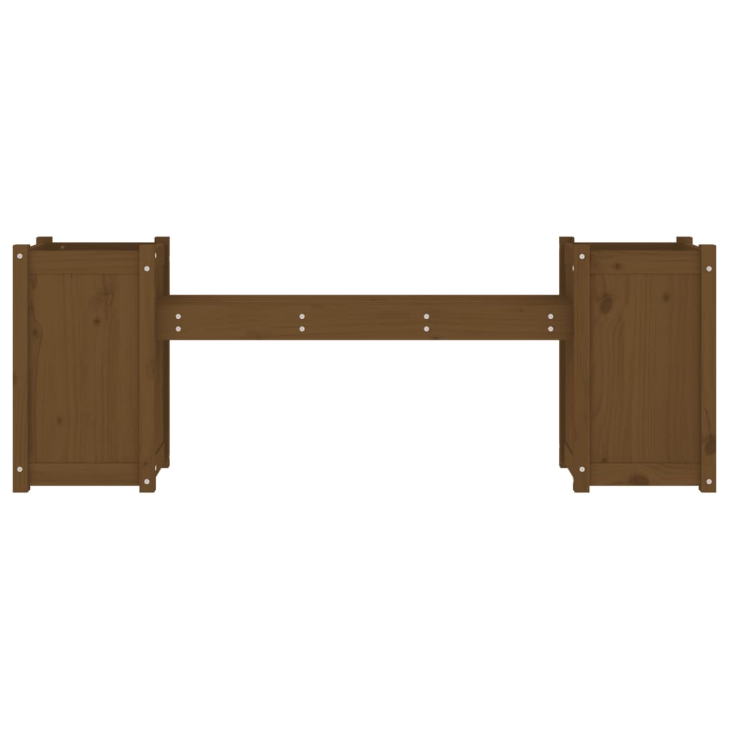 Banco c/ vasos 180x36x63cm madeira de pinho maciça castanho-mel